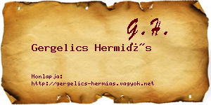 Gergelics Hermiás névjegykártya